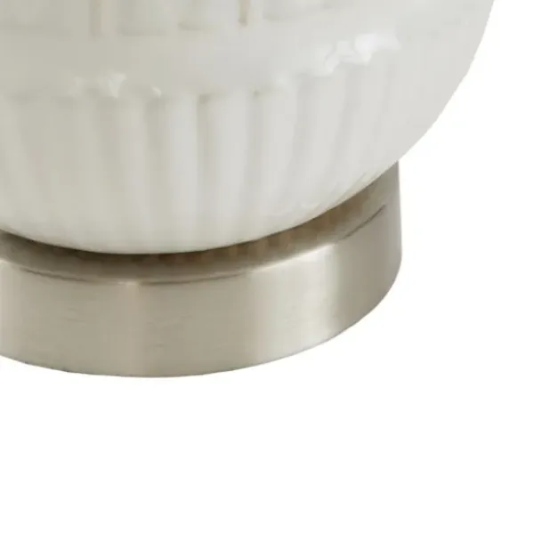 Table Lamps-Kirkland's Home Ceramic Embossed Table Lamp White