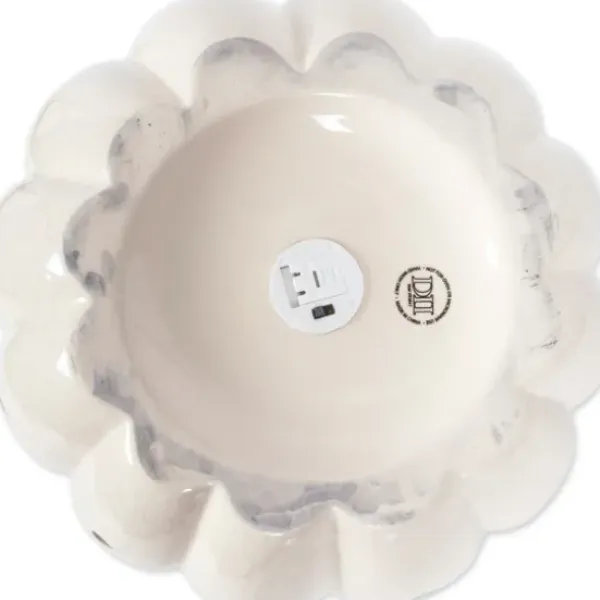 Lanterns-Kirkland's Home Ceramic Leaf Pre-Lit Pumpkin Lantern White