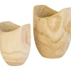 Vases-Kirkland's Home Ceramic Ribbed Vase, 9 In. White