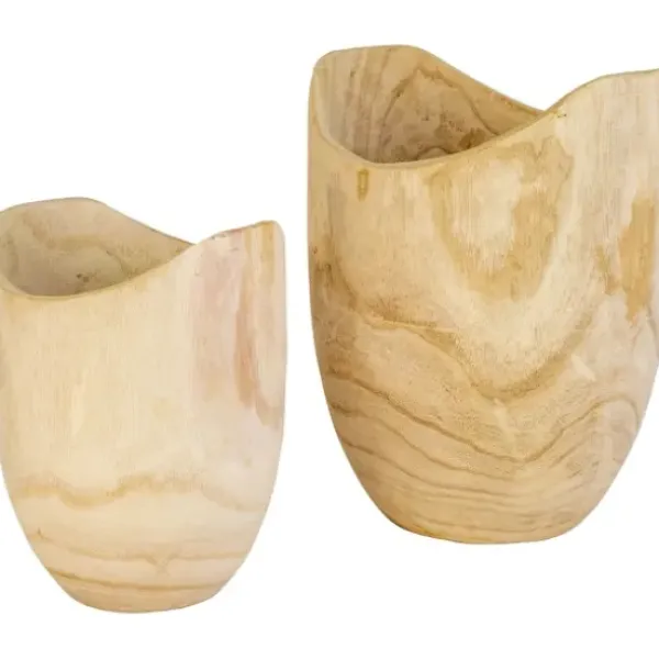 Vases-Kirkland's Home Ceramic Ribbed Vase, 9 In. White