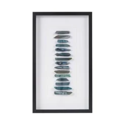 Framed Art-Kirkland's Home Cerulean Agate Martha Stewart Shadowbox Plaque White/Blue
