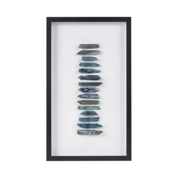 Framed Art-Kirkland's Home Cerulean Agate Martha Stewart Shadowbox Plaque White/Blue