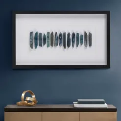 Framed Art-Kirkland's Home Cerulean Agate Martha Stewart Shadowbox Plaque White/Blue