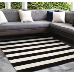 Outdoor Rugs-Kirkland's Home Cerulean Botanical Shells Outdoor Area Rug, 5X7 Blue/White