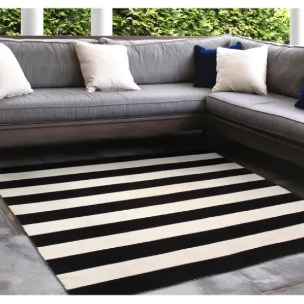 Outdoor Rugs-Kirkland's Home Cerulean Botanical Shells Outdoor Area Rug, 5X7 Blue/White