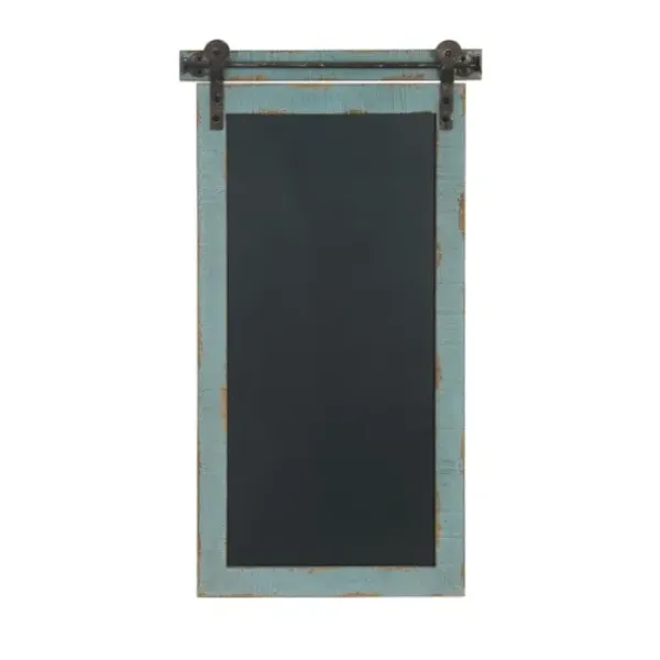 Memo & Chalkboards-Kirkland's Home Cerulean Distressed Blackboard Wall Plaque Blue