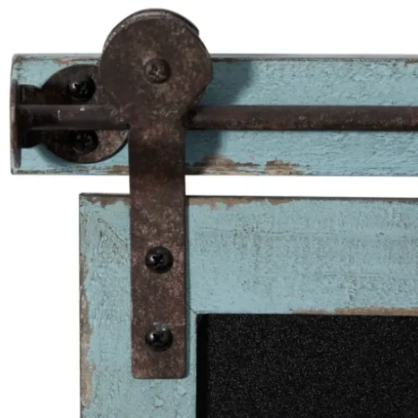 Memo & Chalkboards-Kirkland's Home Cerulean Distressed Blackboard Wall Plaque Blue