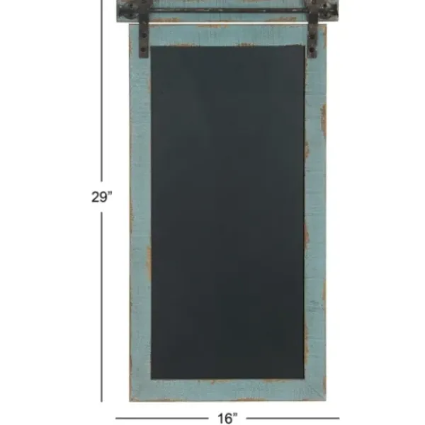 Memo & Chalkboards-Kirkland's Home Cerulean Distressed Blackboard Wall Plaque Blue