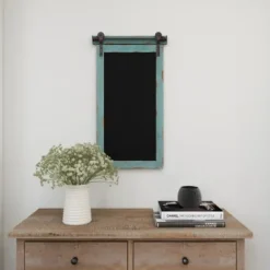 Memo & Chalkboards-Kirkland's Home Cerulean Distressed Blackboard Wall Plaque Blue