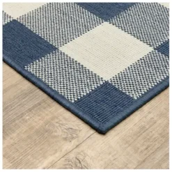 Outdoor Rugs-Kirkland's Home Cerulean Stripes Outdoor Area Rug, 4X6 Blue/White