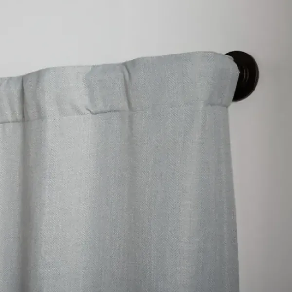 Curtains & Drapes-Kirkland's Home Chambray Blackout Roman Shade, 34 In. Blue