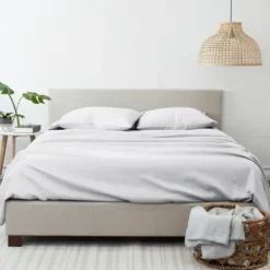Bed Sheets-Kirkland's Home Chambray 4-Pc. Queen Bed Sheet Set White