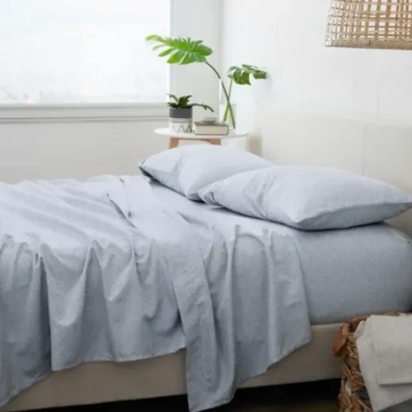 Bed Sheets-Kirkland's Home Chambray 3-Pc. Twin Sheet Set Blue