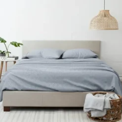 Bed Sheets-Kirkland's Home Chambray 3-Pc. Twin Sheet Set Blue