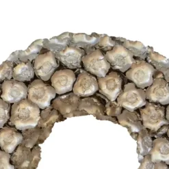 Wreaths-Kirkland's Home Champagne Dried Coco Flower Wreath, 20 In. Silver