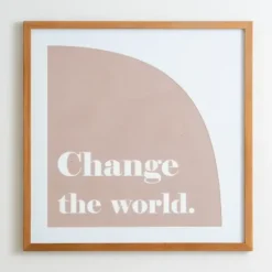 Wall Quotes & Signs-Kirkland's Home Change The World Wall Plaque White/Brown/Tan