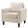 Accent Chairs-Kirkland's Home Channel Tufted Velvet Club Accent Chair Ivory