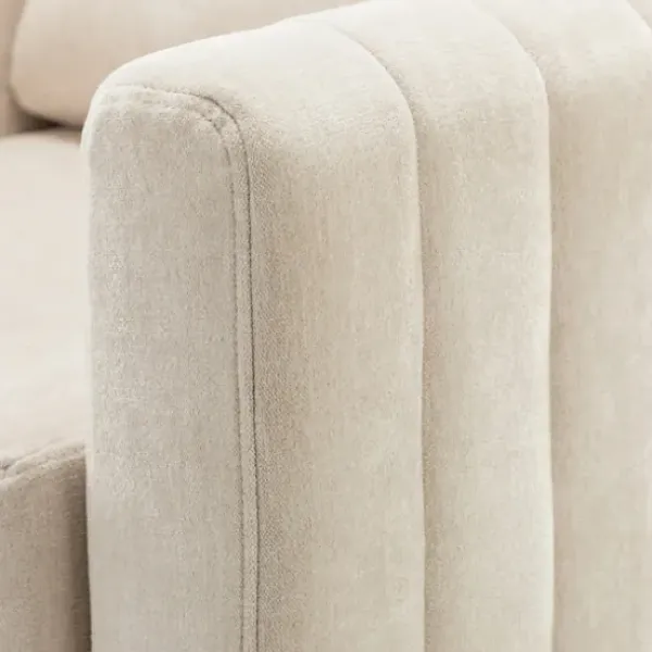 Accent Chairs-Kirkland's Home Channel Tufted Velvet Club Accent Chair Ivory