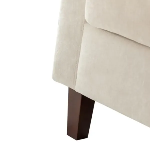 Accent Chairs-Kirkland's Home Channel Tufted Velvet Club Accent Chair Ivory
