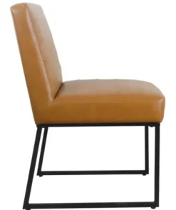 Dining Chairs-Kirkland's Home Channeled Carmel Leather Dining Chair Brown