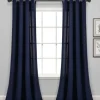 Curtains & Drapes-Kirkland's Home Charcoal Box Pleated Single Curtain Panel, 84 In. Black