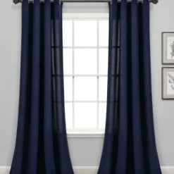 Curtains & Drapes-Kirkland's Home Charcoal Box Pleated Single Curtain Panel, 84 In. Black