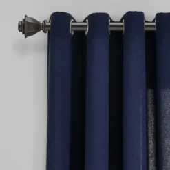 Curtains & Drapes-Kirkland's Home Charcoal Box Pleated Single Curtain Panel, 84 In. Black