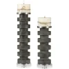Candle Holders-Kirkland's Home Charcoal Concrete 2-Pc. Candle Holder Set Black/White