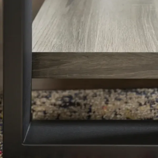 Accent & End Tables-Kirkland's Home Charcoal Industrial Metal And Wood Accent Table Gray