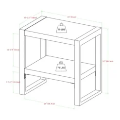Accent & End Tables-Kirkland's Home Charcoal Industrial Metal And Wood Accent Table Gray