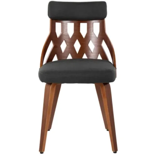 Dining Chairs-Kirkland's Home Charcoal Lattice Back 2-Pc. Dining Chair Set Gray
