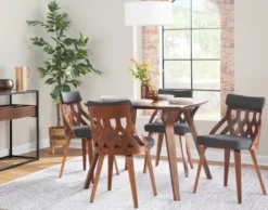 Dining Chairs-Kirkland's Home Charcoal Lattice Back 2-Pc. Dining Chair Set Gray