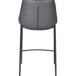 Bar Stools & Counter Height Stools-Kirkland's Home Charcoal Leather Stitch Counter Stools, Set Of 2 Gray