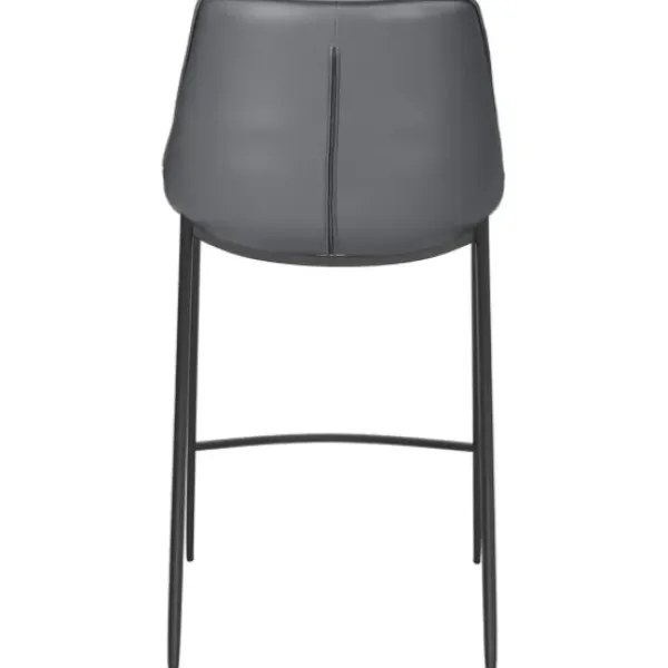 Bar Stools & Counter Height Stools-Kirkland's Home Charcoal Leather Stitch Counter Stools, Set Of 2 Gray