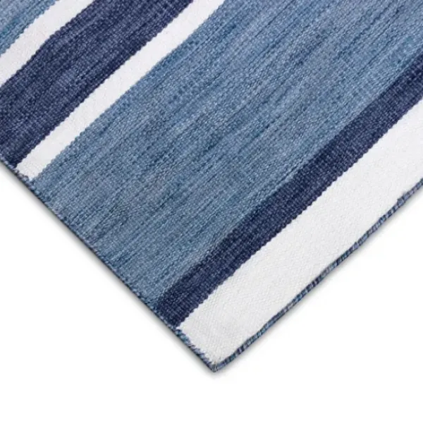 Outdoor Rugs-Kirkland's Home Charcoal Linear Macy Indoor/Outdoor Area Rug, 7X9 Black