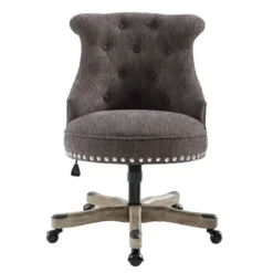 Office Furniture-Kirkland's Home Charcoal Miller Tufted Office Chair Gray