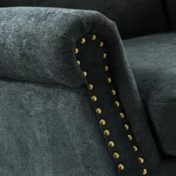 Accent Chairs-Kirkland's Home Charcoal Nailhead Trim Armchair Gray
