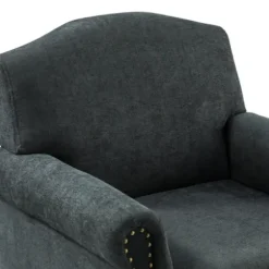 Accent Chairs-Kirkland's Home Charcoal Nailhead Trim Armchair Gray