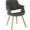 Accent Chairs-Kirkland's Home Charcoal Open Back Midcentury Accent Chair Gray