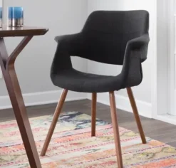 Accent Chairs-Kirkland's Home Charcoal Open Back Midcentury Accent Chair Gray