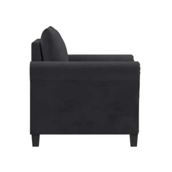 Accent Chairs-Kirkland's Home Charcoal Rolled Arms Upholstered Accent Chair Black