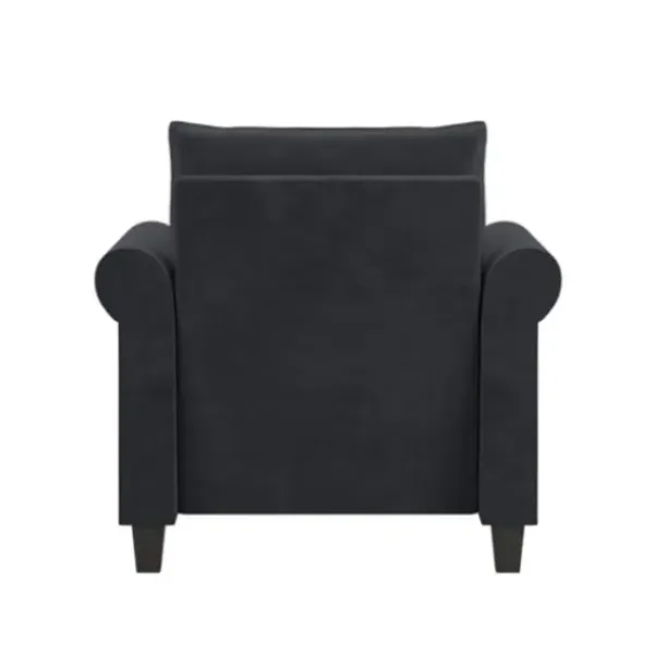 Accent Chairs-Kirkland's Home Charcoal Rolled Arms Upholstered Accent Chair Black