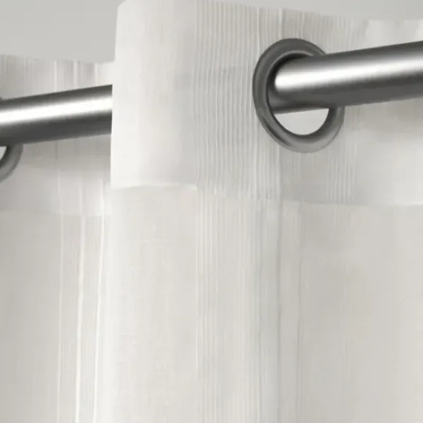 Curtains & Drapes-Kirkland's Home Charcoal Sateen Curtain Panel Set, 96 In. Gray