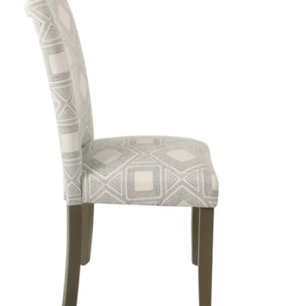 Dining Chairs-Kirkland's Home Charcoal Square Highback Dining Chairs, Set Of 2 Gray/Ivory