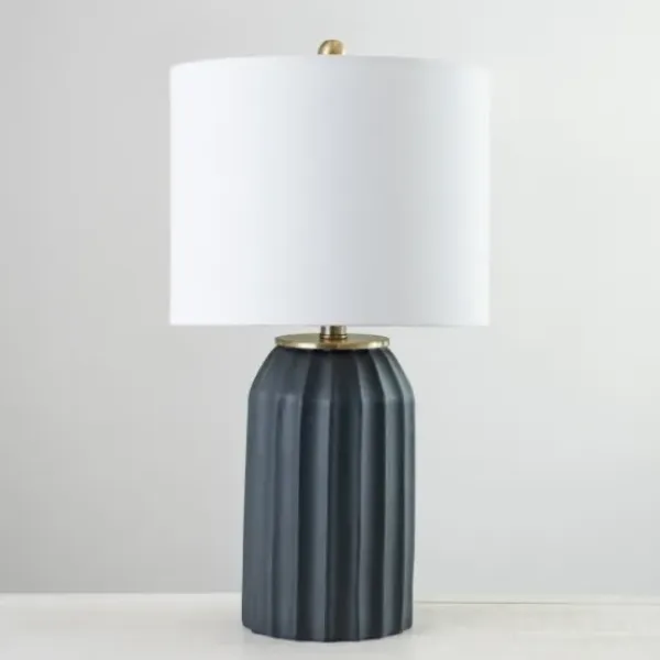 Table Lamps-Kirkland's Home Charcoal Sullivan Table Lamp White