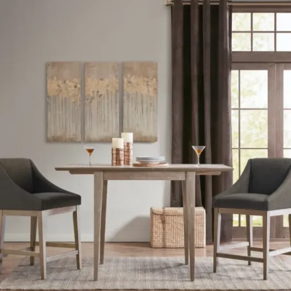 Bar Stools & Counter Height Stools-Kirkland's Home Charcoal Upholstered Seat Counter Stool Gray