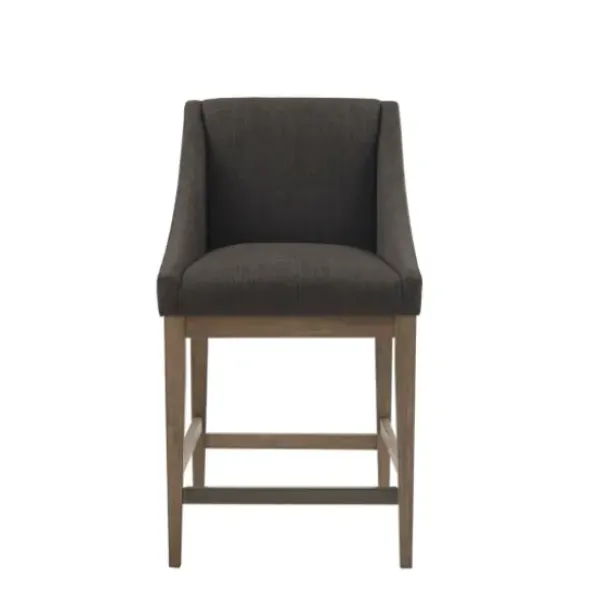 Bar Stools & Counter Height Stools-Kirkland's Home Charcoal Upholstered Seat Counter Stool Gray