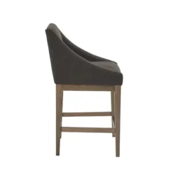 Bar Stools & Counter Height Stools-Kirkland's Home Charcoal Upholstered Seat Counter Stool Gray