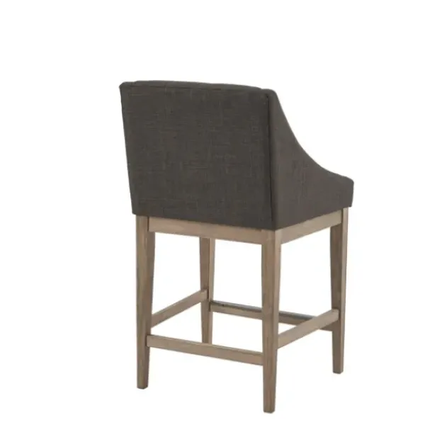 Bar Stools & Counter Height Stools-Kirkland's Home Charcoal Upholstered Seat Counter Stool Gray