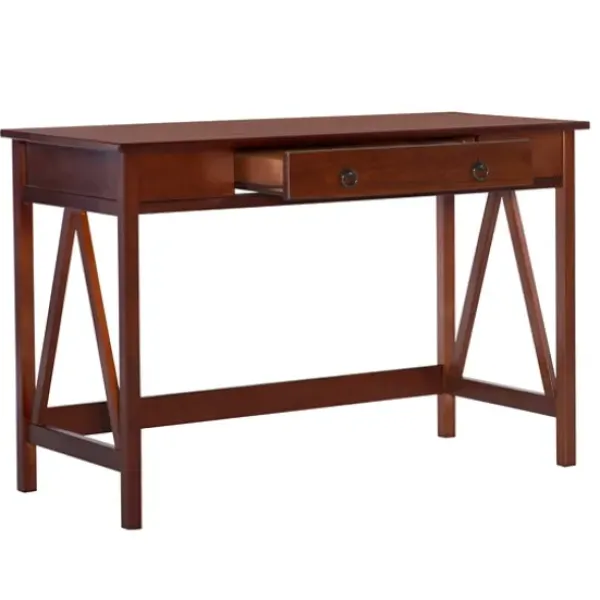 Office Furniture-Kirkland's Home Charleston Antique Tobacco Desk Brown